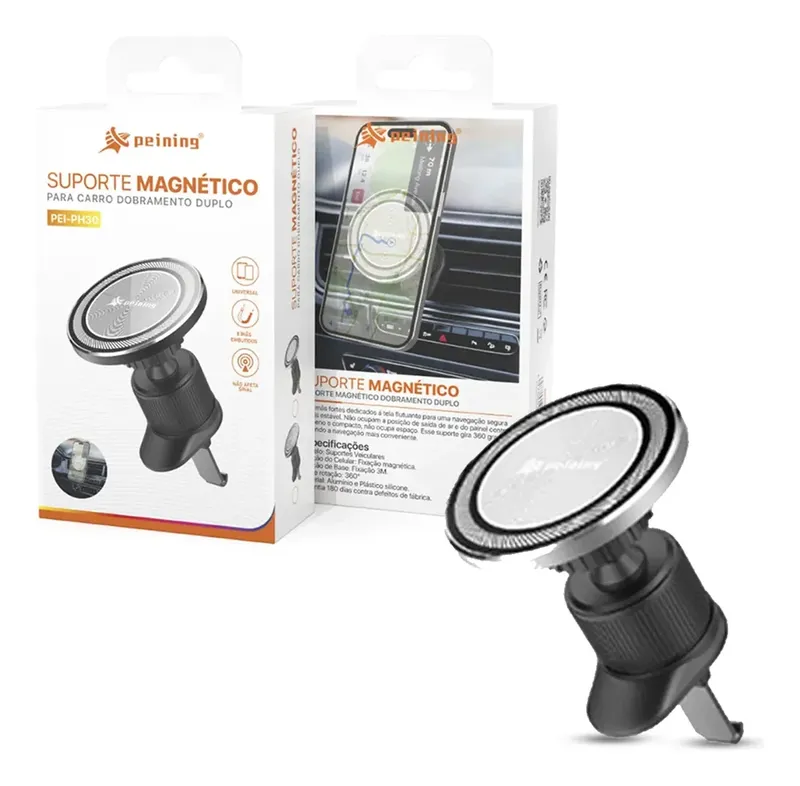 Suporte Magnético Para Carro Cor Prata Pei-ph30 Peining
