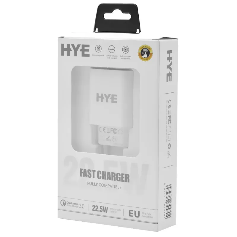 Carregador Hye 1 Entrada Usb 3.0 22.5w Branco Hyec77
