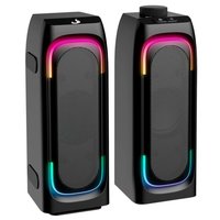 Caixa de Som Gamer Rise Mode Laser S1, RGB Rainbow, Bluetooth e P2 3.5mm, 5Wx2, Preto - RM-SPL-01-RGB