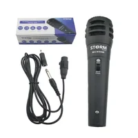 Microfone Com Fio Plastico Preto, Impedancia 600 Ohms, Cabo