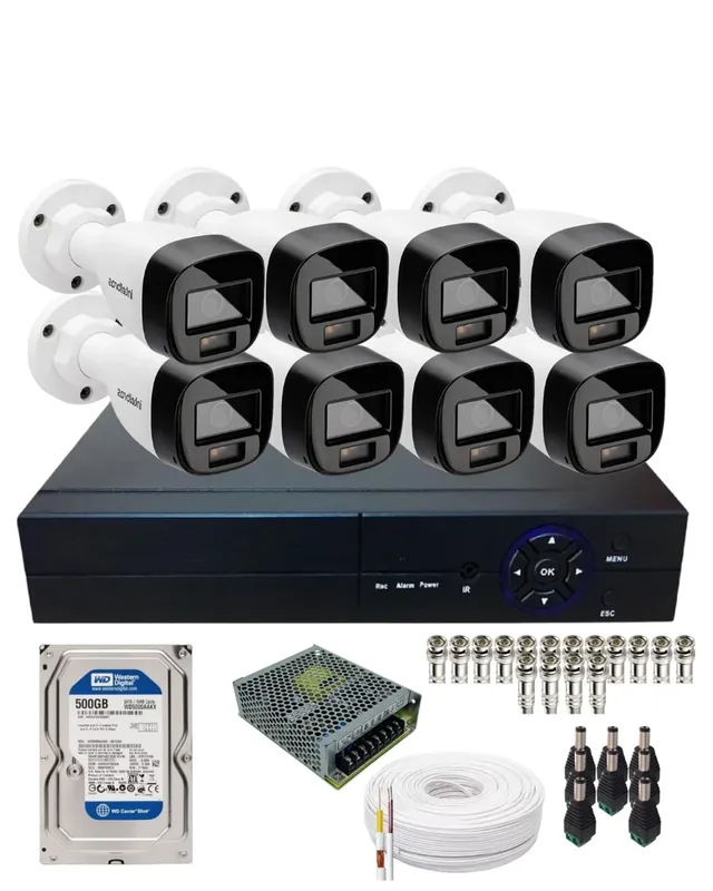 Kit Monitoramento 8 Câmeras Full Color Intelbras Dvr 8ch Alta Performance Com Hd Instalado