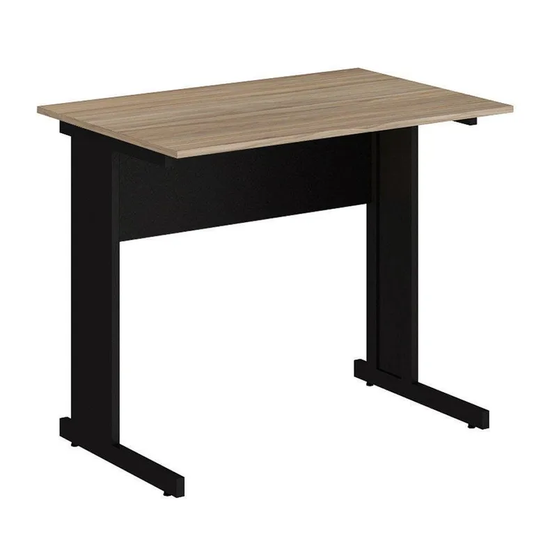 Mesa Retangular Pé Metálico 120cm Para Escritório