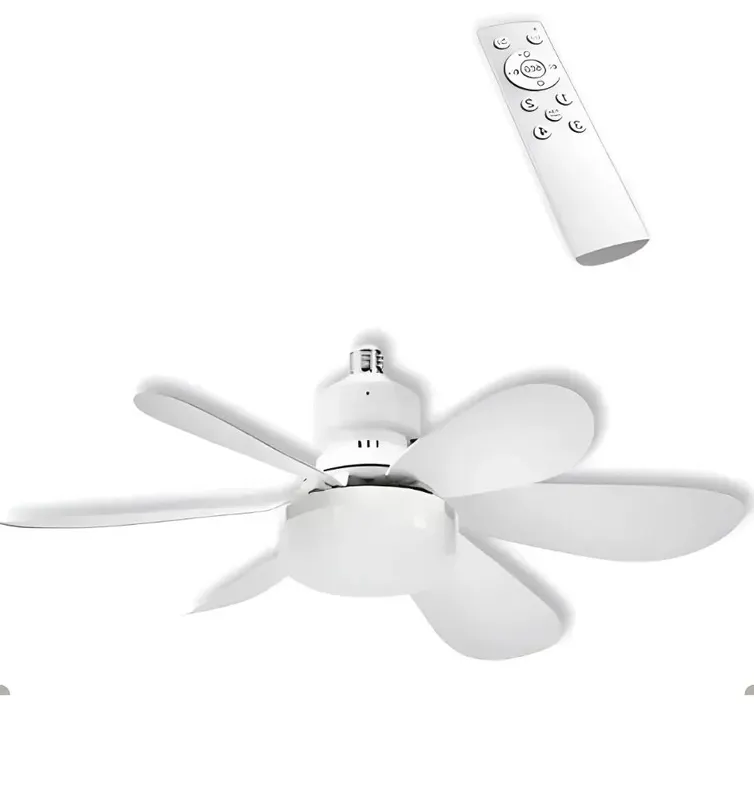 Ventilador De Teto Silencioso 6 Pás Com Lâmpada LED Timer E Controle Remoto