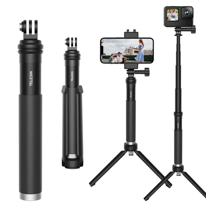Bastão E Tripé Para Gopro / Câmeras Compactas / Celular - Telesin