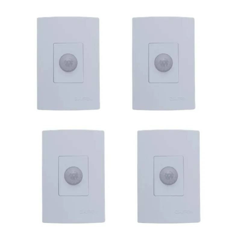 Kit 4x Sensor De Presença Qualitronix, Embutir Sem Chave, Lente 180º, 6 Funções - Qi2mb