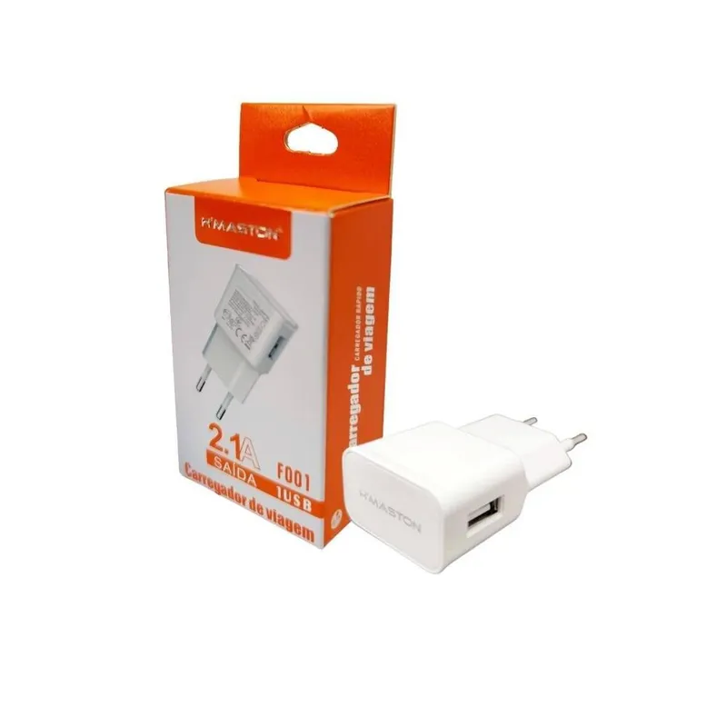 Carregador De Tomada Plug Adaptador Fonte Usb 5v 3a Bivolt Branco