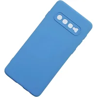 Capa Samsung S10 Silicone Aveludada Azul-celeste Lisa