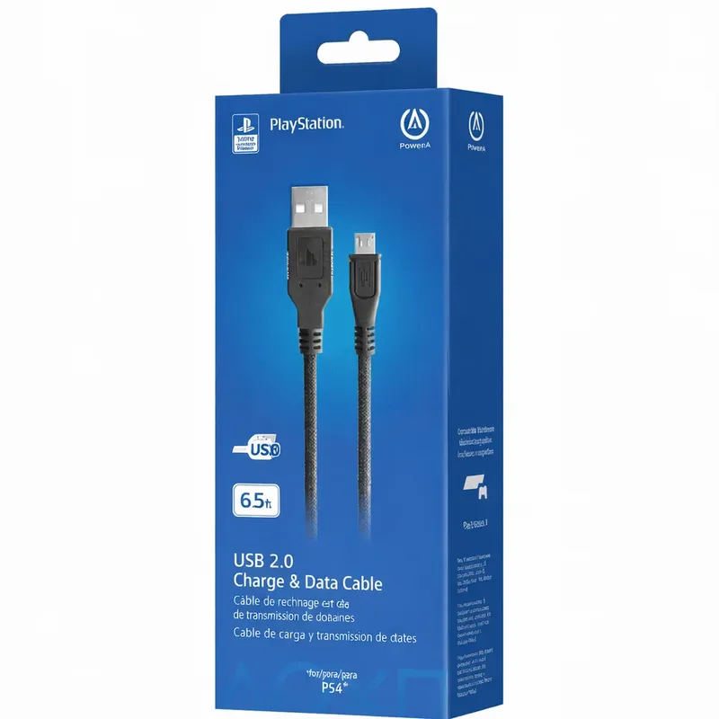 Cabo Usb Powera Playstation 2m Usb 2.0 Carregamento Controle Ps4 Licenciado Oficial