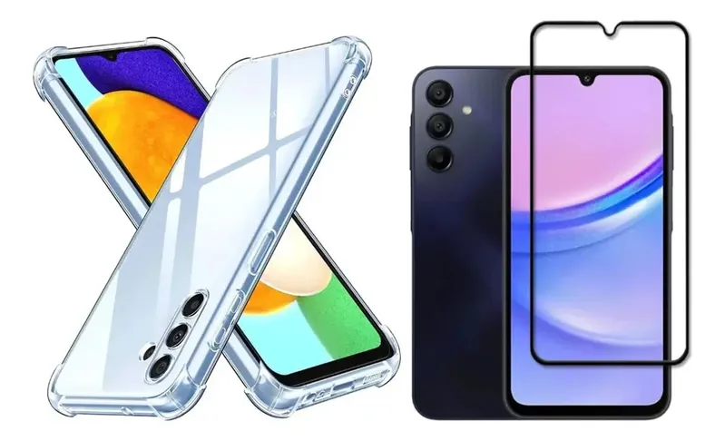 Kit Capa Transparente + Película 3d De Vidro Para Samsung Galaxy S23 Plus