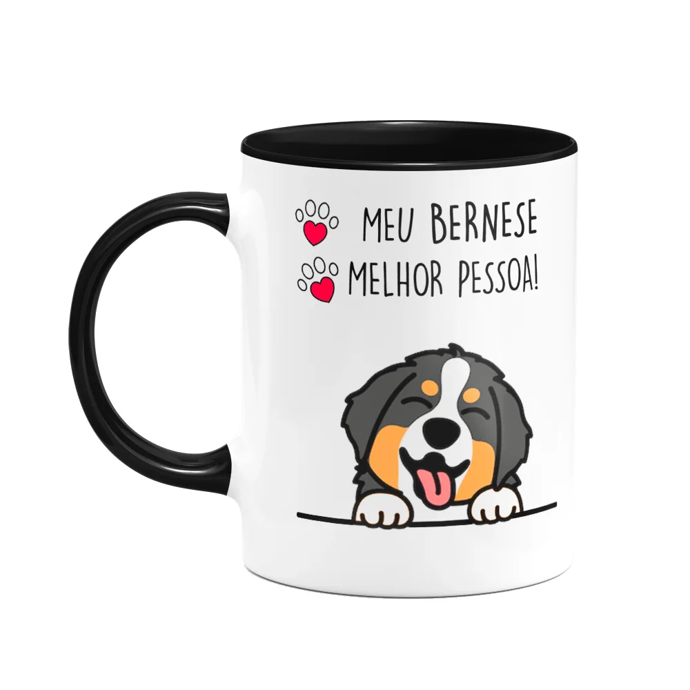 Caneca Dog Bernese Melhor Pessoa Black