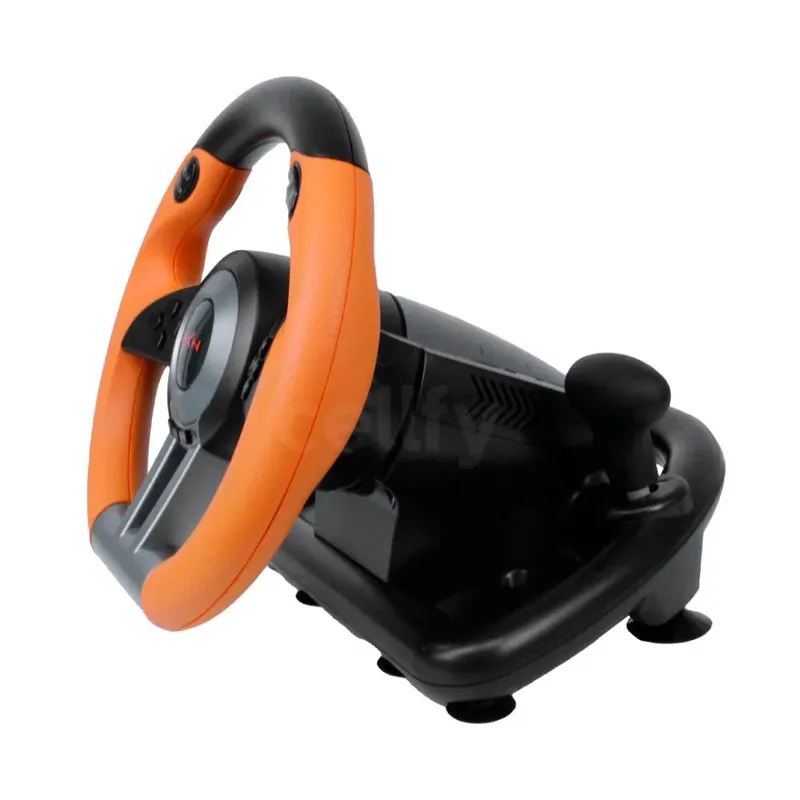 Volante Gamer Driving Simulador Joystick C/pedais Analógicos - Laranja