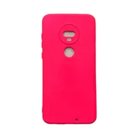 Capa Moto G7 / G7 Plus Silicone Aveludada Colorida Capinha Anti Impacto G7 / G7 Plus:rosa Shock