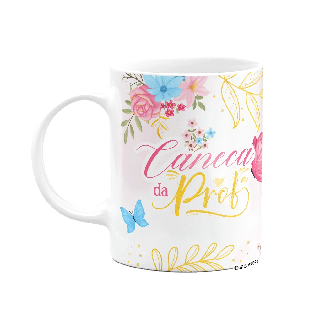 Caneca Floral Professor - Caneca Da Professora