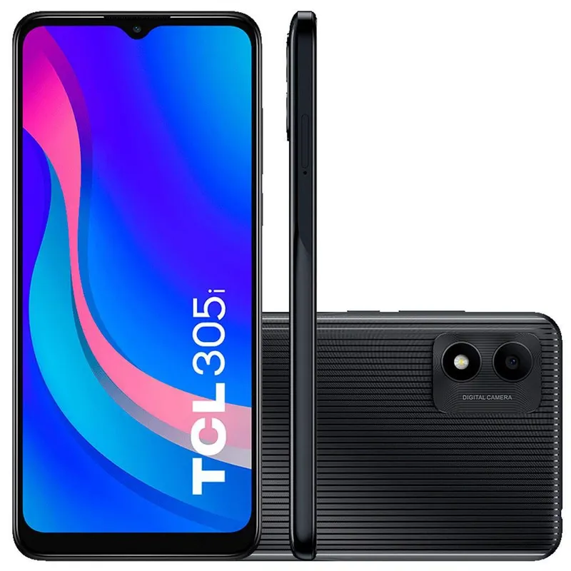 Smartphone Tcl 305i, 64GB, 2GB RAM, Câmera 13MP E Frontal 5MP, Tela 6.52 HD+ Dual Chip, Preto