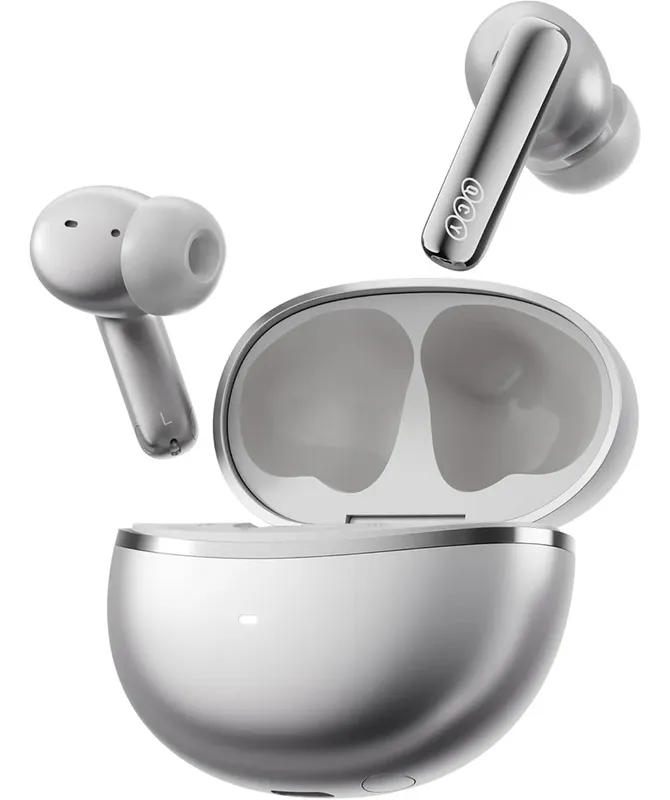 Fone De Ouvido Qcy Melobuds N70 (anc) - Prata Bluetooth 6.0, Ldac Hi-res, Carregamento Sem Fio