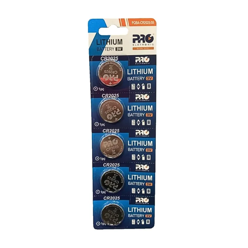 Bateria Cr2025 Proeletronic Pqba-cr2025/05 Lithium, Com 5 Unidades