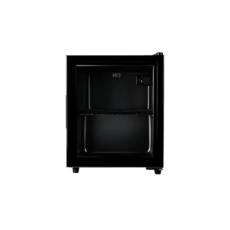 Frigobar Expositor Hq 50l Porta De Vidro Duplo Full Black Com Luz Interna E Termostato Hq-50fbpv - 127v
