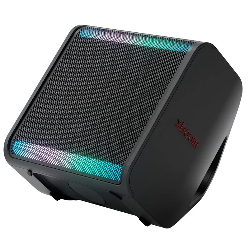 Caixa De Som Bluetooth Lg Xboom Stage301 By Will.i.am Preta Com Bateria De Até 12 Horas, Ipx4 E Iluminação De Festa - Bivolt
