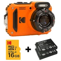 Câmera Compacta Kodak Pixpro Wpz2 À Prova D'água (laranja) - Kit Com 2 Baterias E Cartão De 16gb