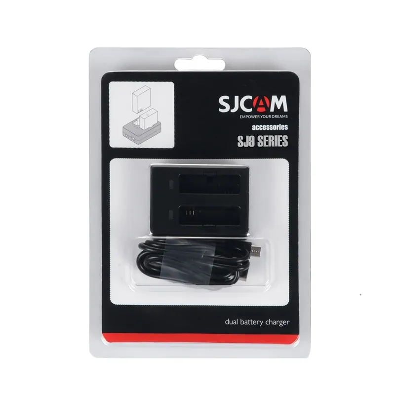 Carregador Duplo De Bateria Para Sjcam 9 E 10 Series
