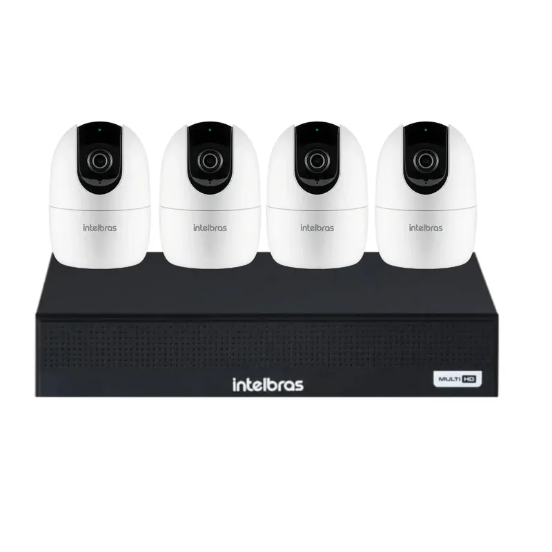 Kit 4 Câmeras Full Hd Im4 C Intelbras Branca Nvd 1404 Intelbras Com 4 Canais