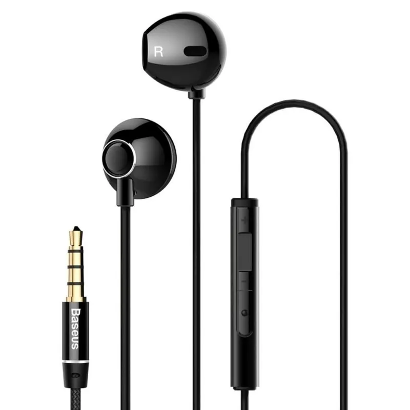 Fone De Ouvido Com Fio Com Microfone Baseus Isx, Preto