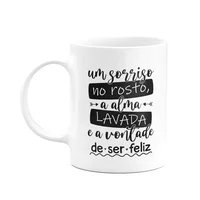 Caneca Motivação - Um Sorriso No Rosto - 325ml