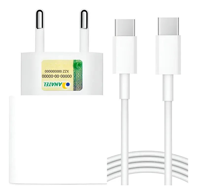 Carregador Turbo 30w Para Iphone 15 16 Plus Pro Max Tipo C Branco