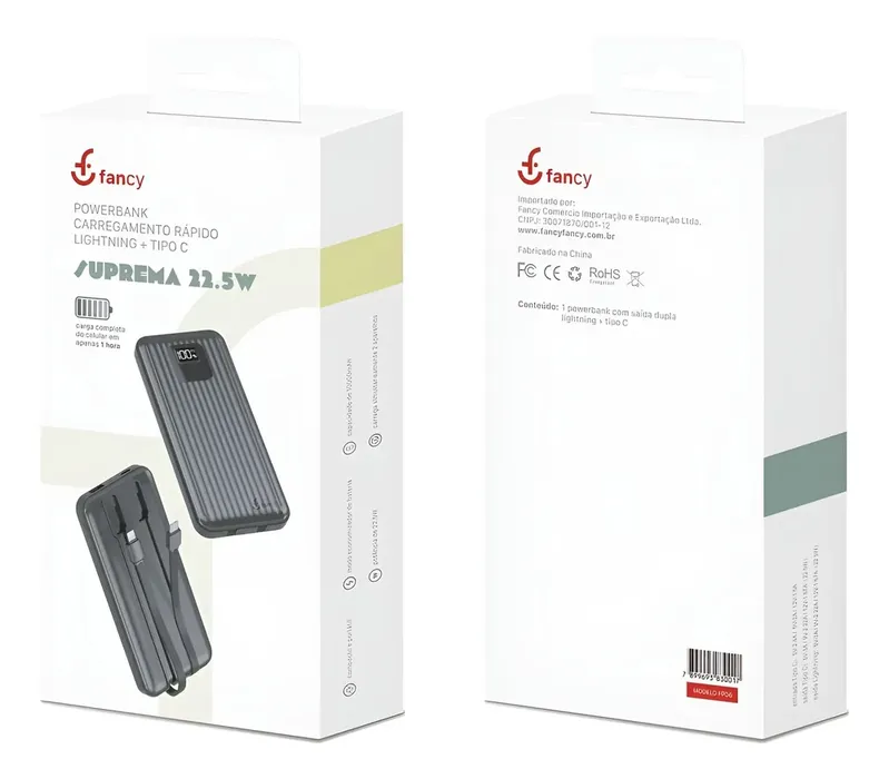 Carregador Portátil Powerbank 10000mah PREMIUM Fancy