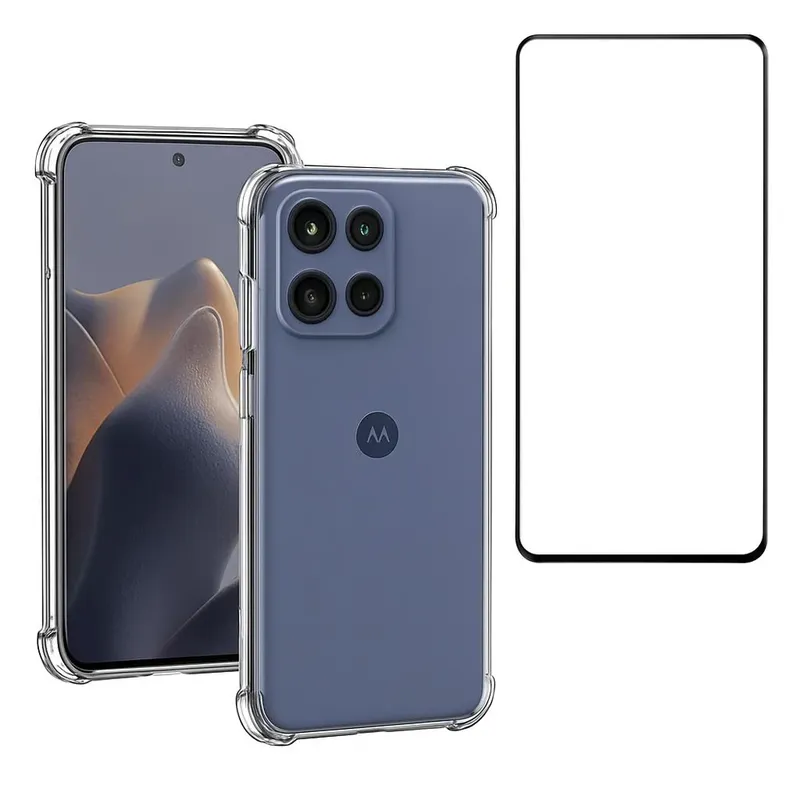 Capinha Tpu + Película Cerâmica 9d Flexível P/ Moto Edge 60
