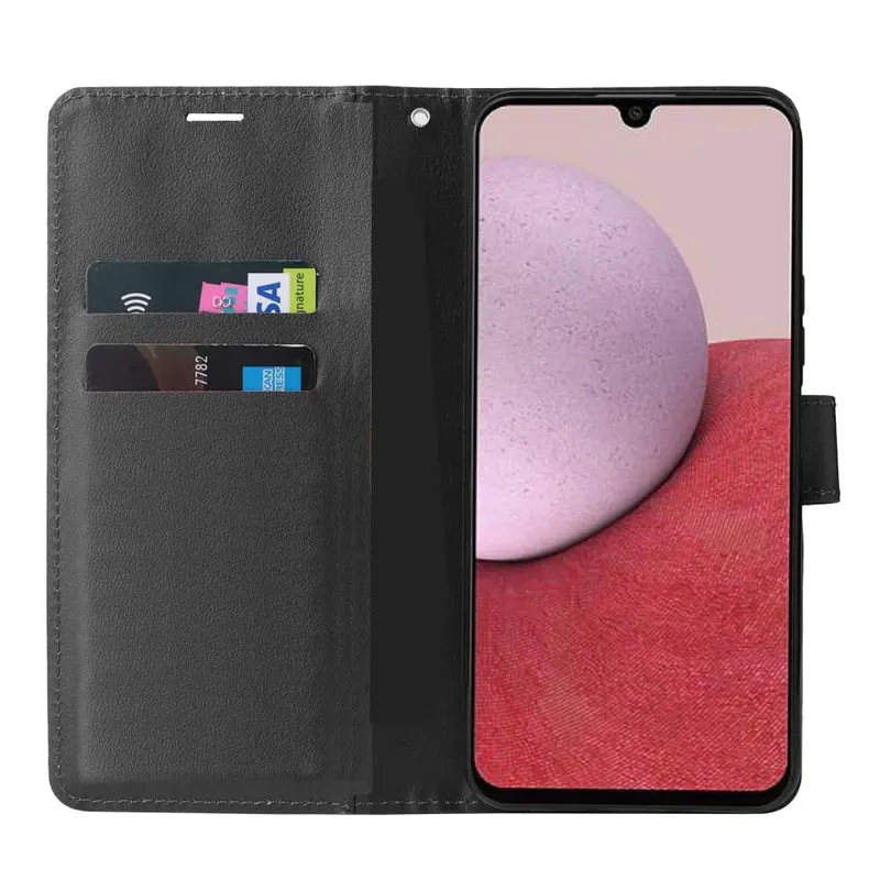 Capa Carteira Com Flip Preta Para Samsung Galaxy A14 5g Tela 6.6