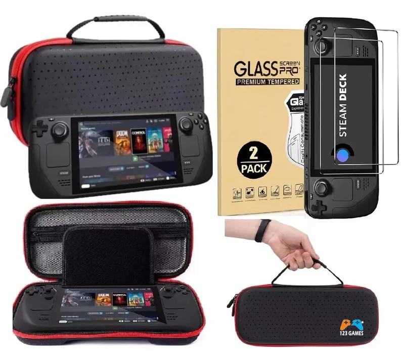 Case Para Steam Deck OLED / Lcd Estojo + 2 Películas Vidro