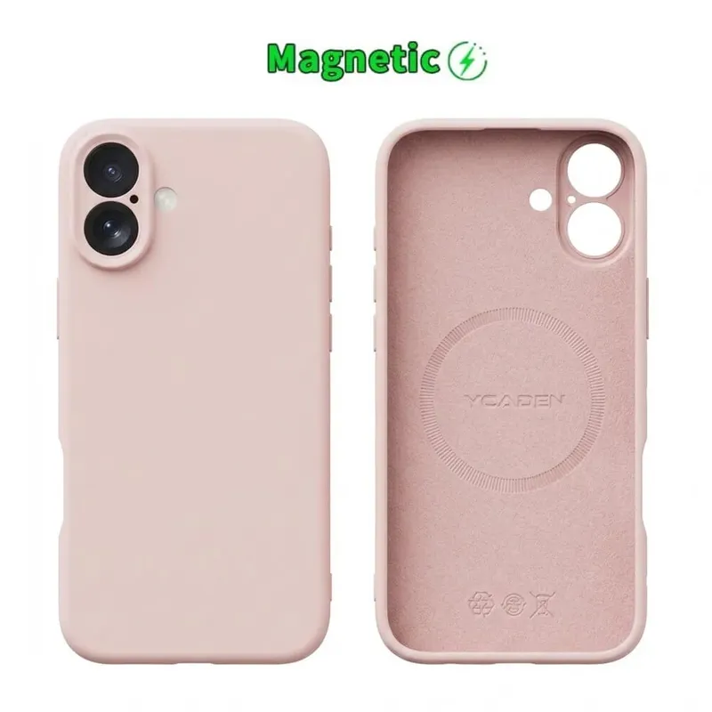 Capa Capinha Protetora de Silicone com Interior em Microfibra Compatível com Magsafe para o iPhone 17 - Cor: Rosa