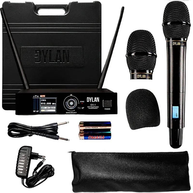 Microfone Sem Fio Dylan Gx-1, Uhf Dinâmico, Supercard, Cápsula Condenser