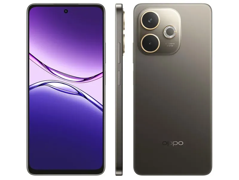 Smartphone OPPO A5 PRO 5G, 256GB, Tela 6,67", 50MP, Marrom Chocolate