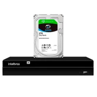 Nvr Nvd 1408 P 4k Ultra Hd Intelbras Gravador Vídeo Via Rede Ip Com Tecnologia Poe + Hd 2TB Skyhawk