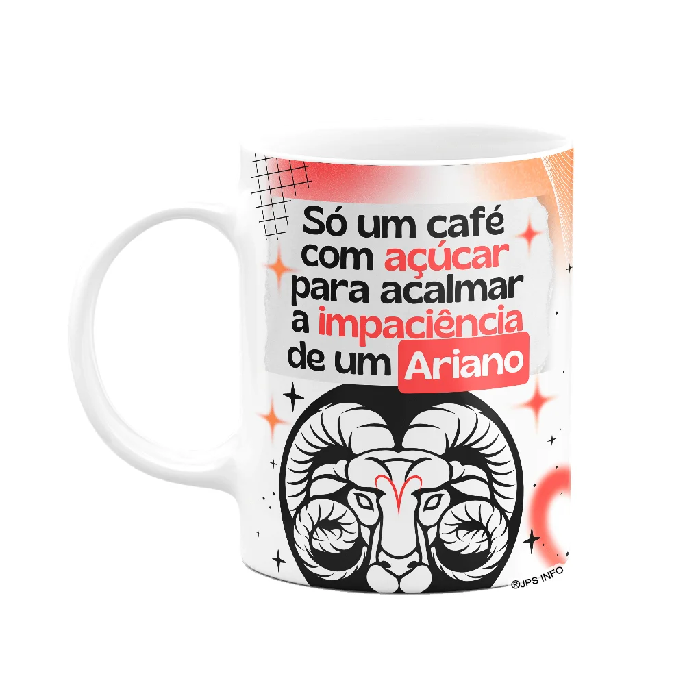 Caneca Divertida Signos Áries Café