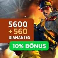 Créditos Free Fire - 5.600 Diamantes + 10% de Bônus