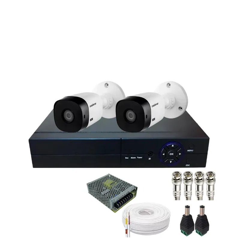 Kit 2 Câmeras Intelbras 1120b Hd Dvr De 04 Canais Alta Performance Sem Hd