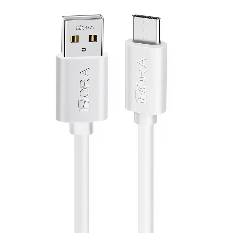 Cabo Usb C/a 1hora 2.1a Macho 1metro Branco Pacote 100un
