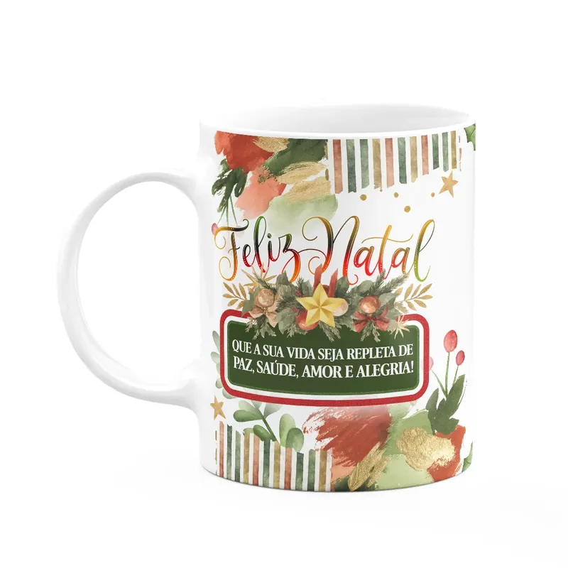 Caneca Natal Abençoado - Feliz Natal - Branca