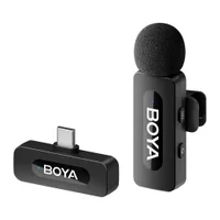 Microfone De Lapela Sem Fio Boya By-v10 V2.0 Usb-c Celular