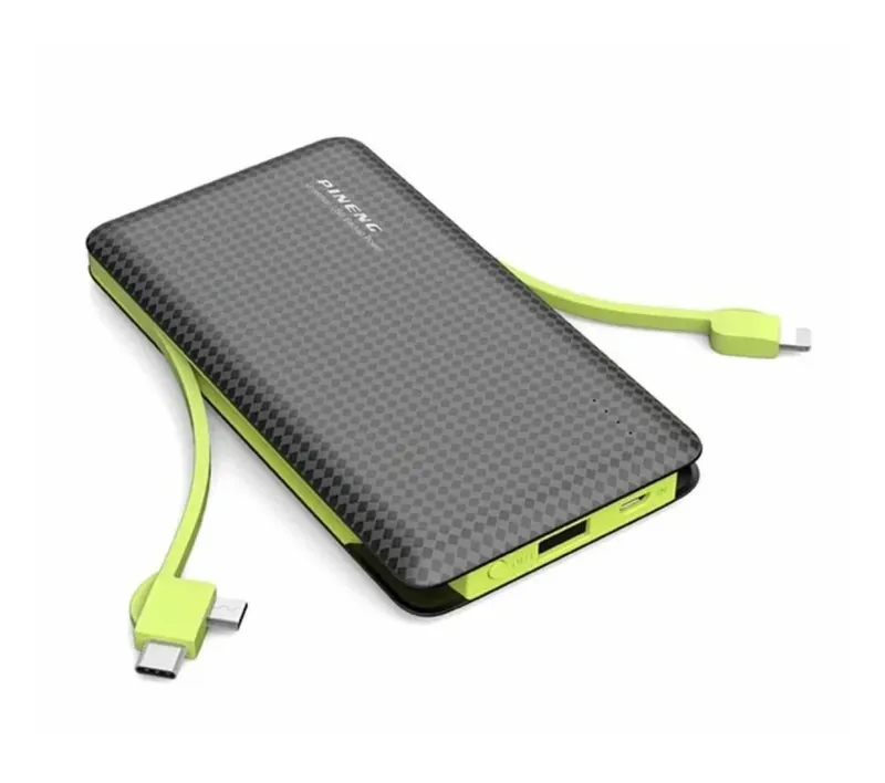 Carregador Portátil Power Bank Chnpineng Pn-956, 10.000 Mah, 3 Saídas Usb, Com Cabo Micro Usb, Type-c, Lightning