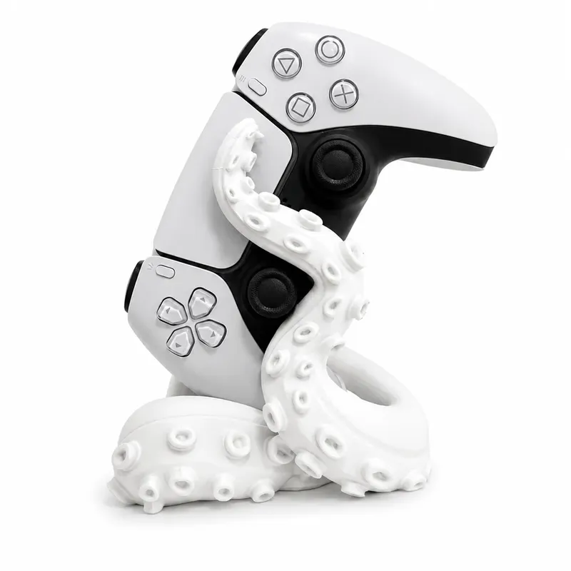 Suporte Gamer Para Controle Ps4 Ps5 Polvo Branco