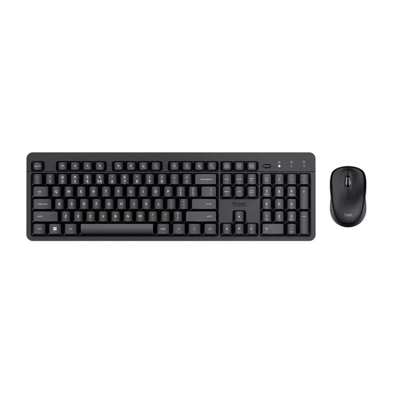 Combo Teclado e Mouse Sem Fio Trust ODY II, 1600 DPI, Pilhas Inclusas, ABNT2, Preto - 26014