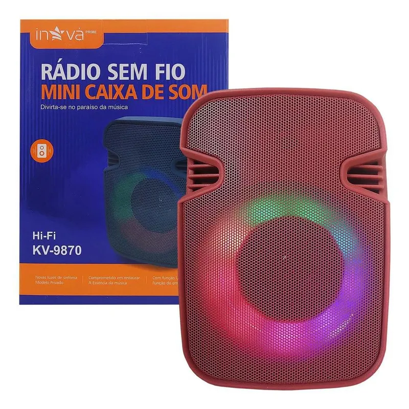 Caixa De Som Alto-falante Bluetooth Sem Fio Usb Mp3 Rádio Fm