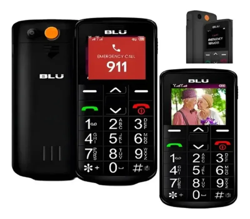 Celular Para Idosos Blu Joy 4g Fácil Com Tecla Sos E Números Grandes preto