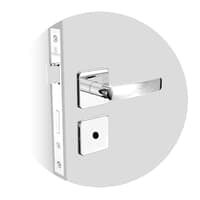 Fechadura Banheiro Paliway Reta Roseta Quadrada Ros24 Cromado 40mm (40x53) Soprano