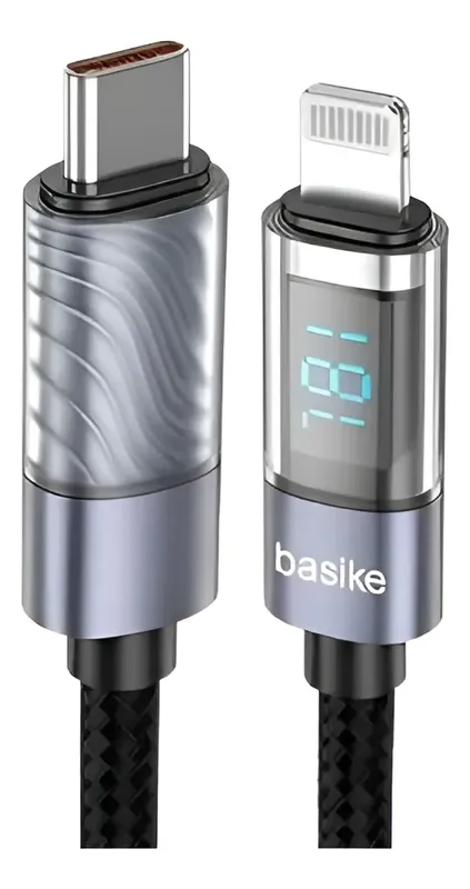 Cabo Turbo Basike Usb-c Para Iphone Lightning Pd27w LED Tipo Preto