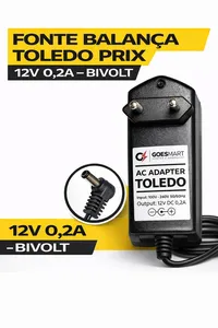 Fonte Carregador 12v 0,2a Compatível Balança ToLEDo Prix